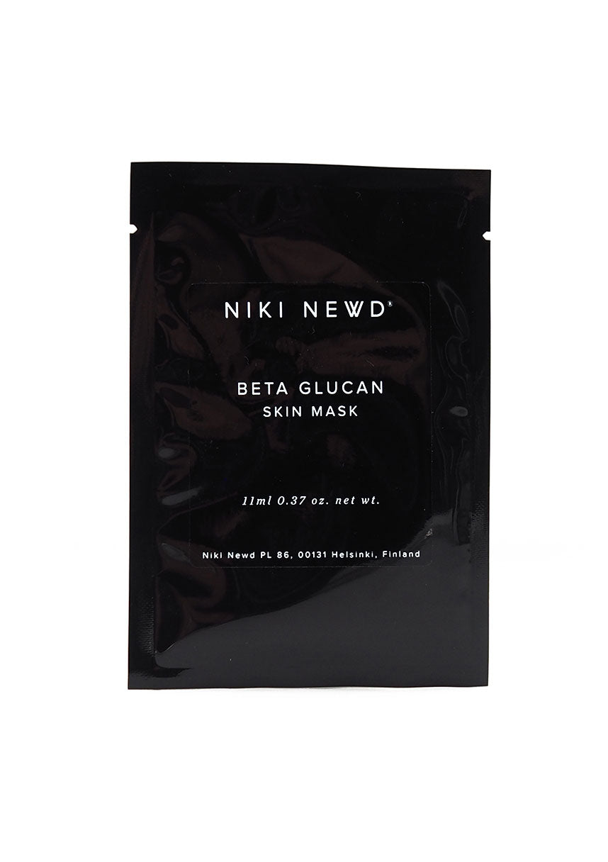 Niki Newd® Betaglucan Skin Mask – soothing oatmeal mask with colloidal oats, ideal for sensitive skin and calming first-aid care.
