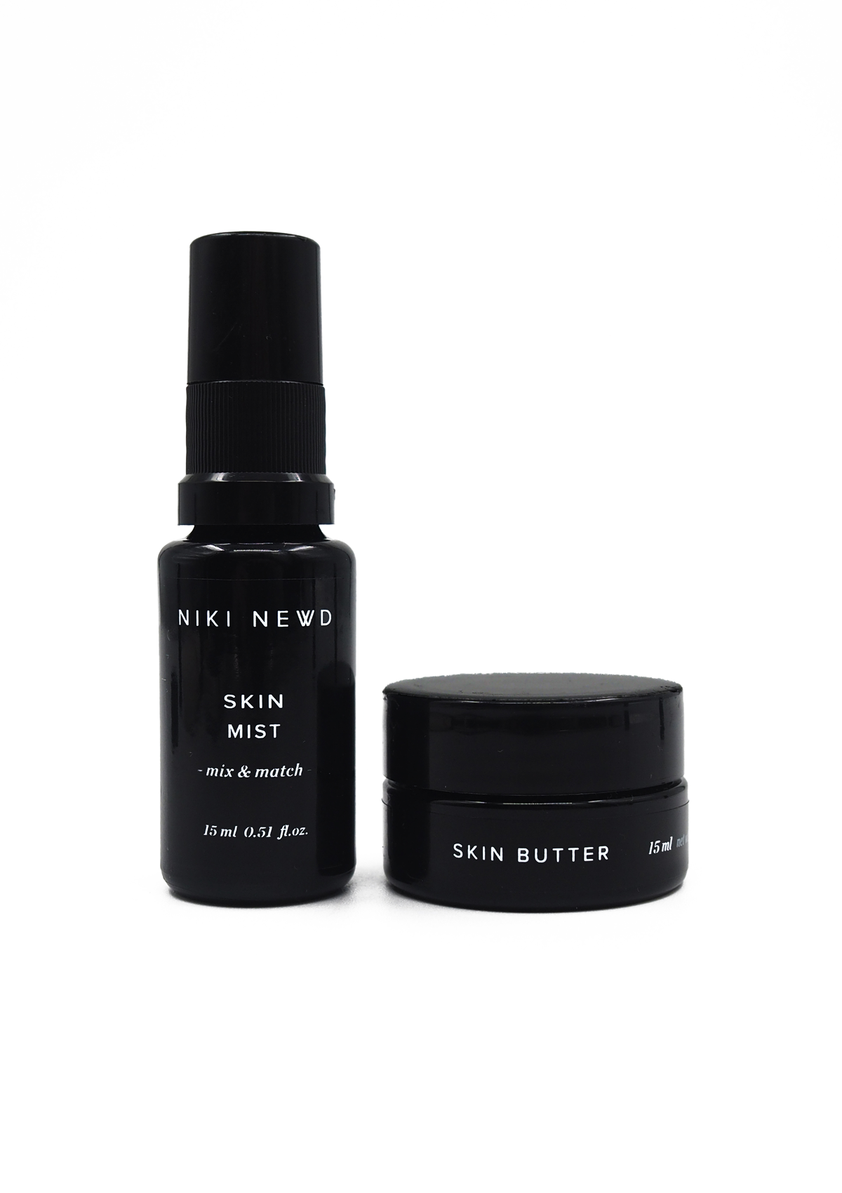 Niki Newd® Skin Butter & Skin Mist – nourishing anti-age day and night cream set paired with a hydrating facial spray toner for balanced, radiant skin.