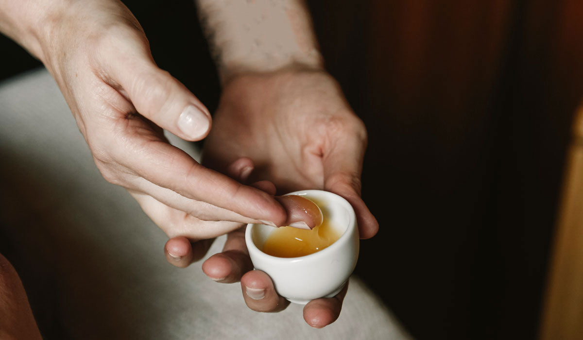 Locally harvested honey mask nourishes deeply — part of the freshly prepared Niki Newd® facial ritual.