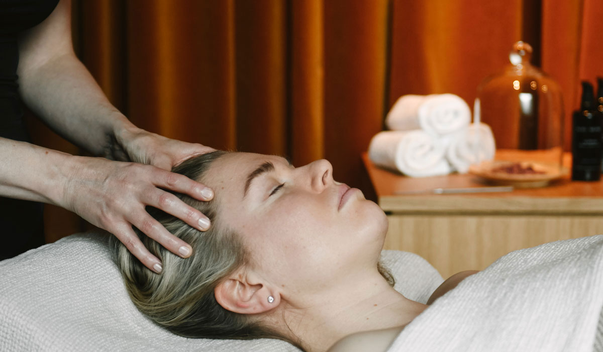 Head massage awakens circulation – Niki Newd® Nordic Facial fuses ancient touch with modern purity.