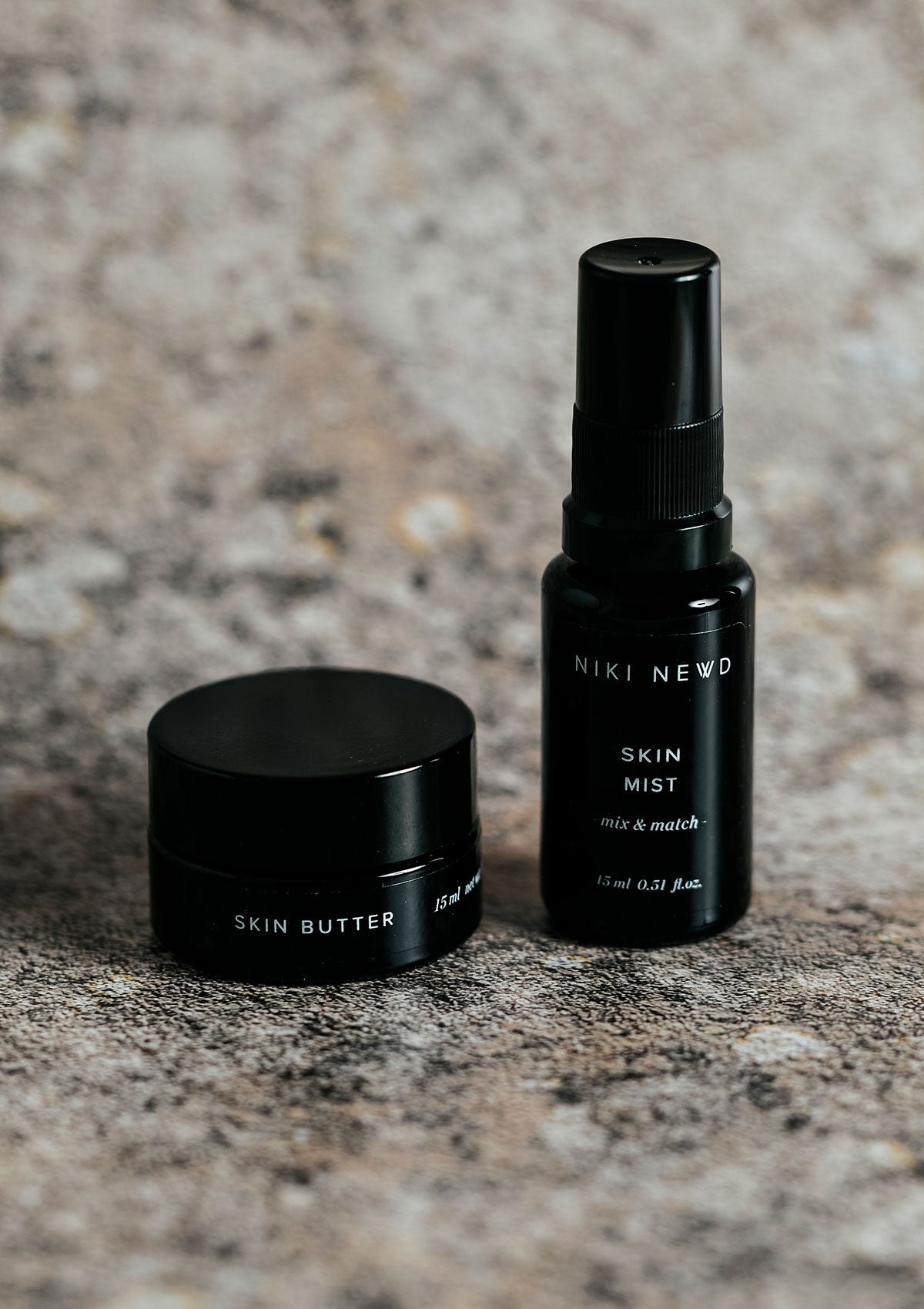 Niki Newd® Skin Butter & Mist – rich nourishing cream and vitamin-infused facial mist that revive dull skin and boost hydration naturally.