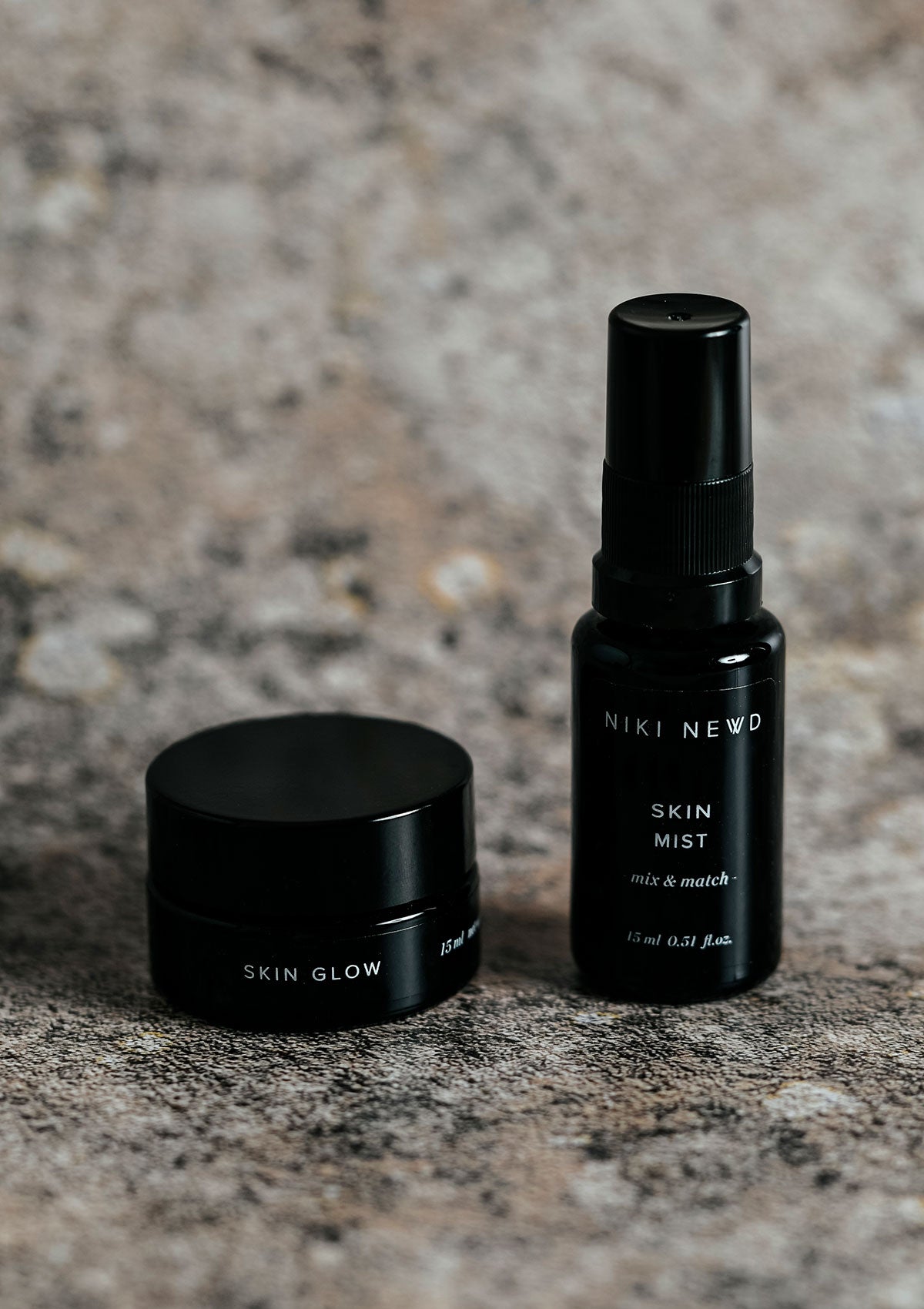 Niki Newd® Skin Glow – gentle anti-wrinkle eye and day cream for sensitive skin, shown with a hydrating facial mist for added moisture.