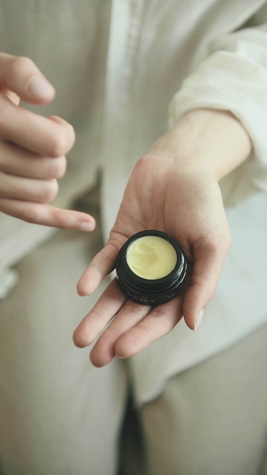 Rich texture of award-winning Niki Newd® Skin Balm – ideal day and night moisturizer for dry or winter skin care.
