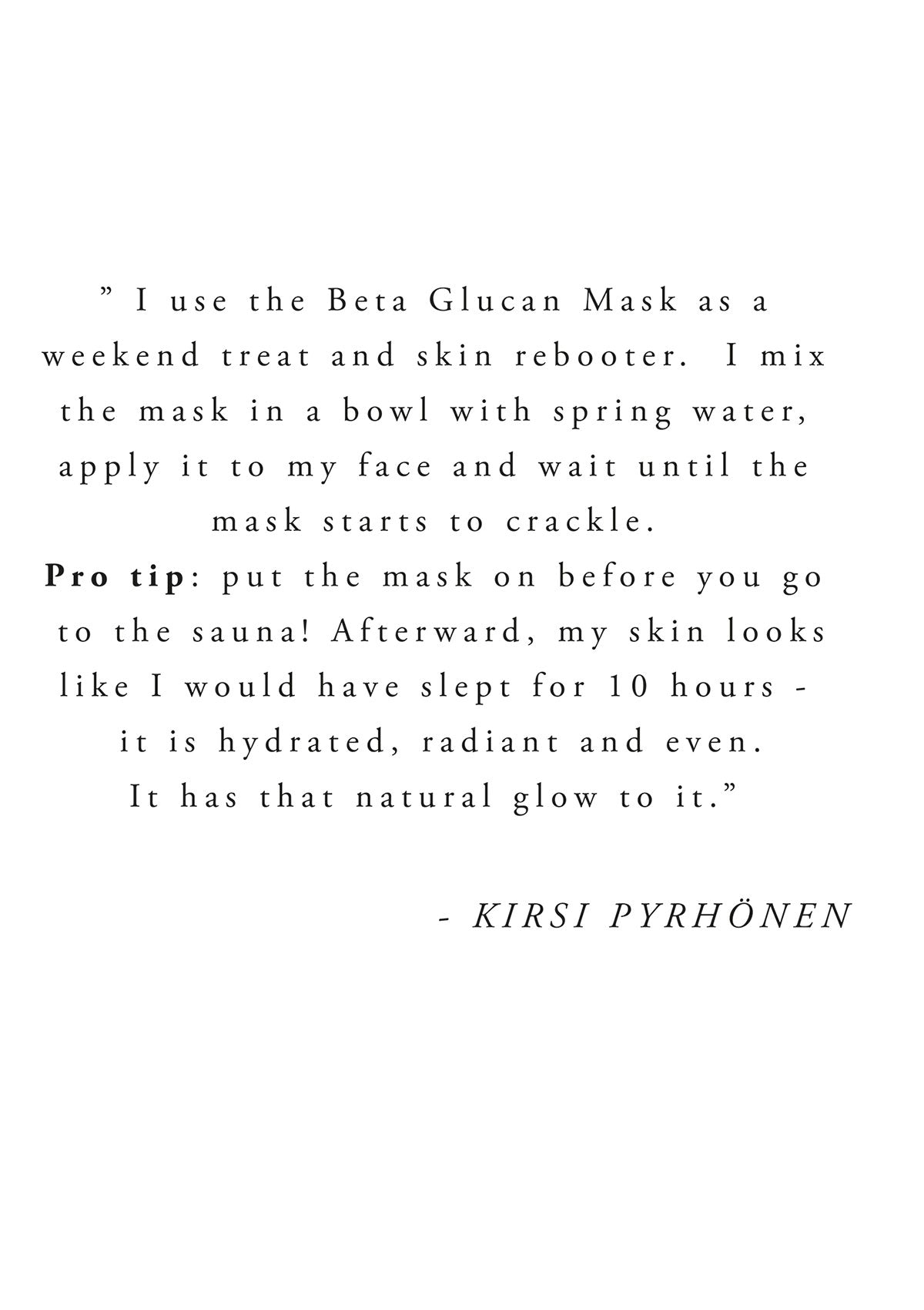 Customer testimonial – Niki Newd® Betaglucan Mask helped reduce redness and left the skin feeling calm, soft, and balanced.