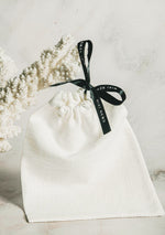 Handcrafted linen pouch – a natural, elegant gift bag from Niki Newd®.